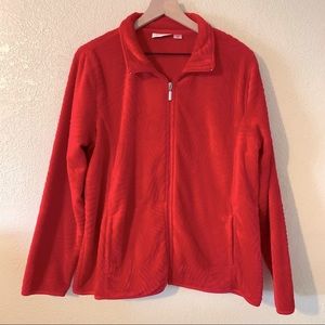 I.b.diffusion Full zip Red Fleece Jacket